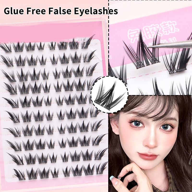 Voluminous No Need Glue Self-Adhesive False Eyelashes Fluffy Fish Tail Sunflower Thick Curling Lash Extension Diy Anime Eyes