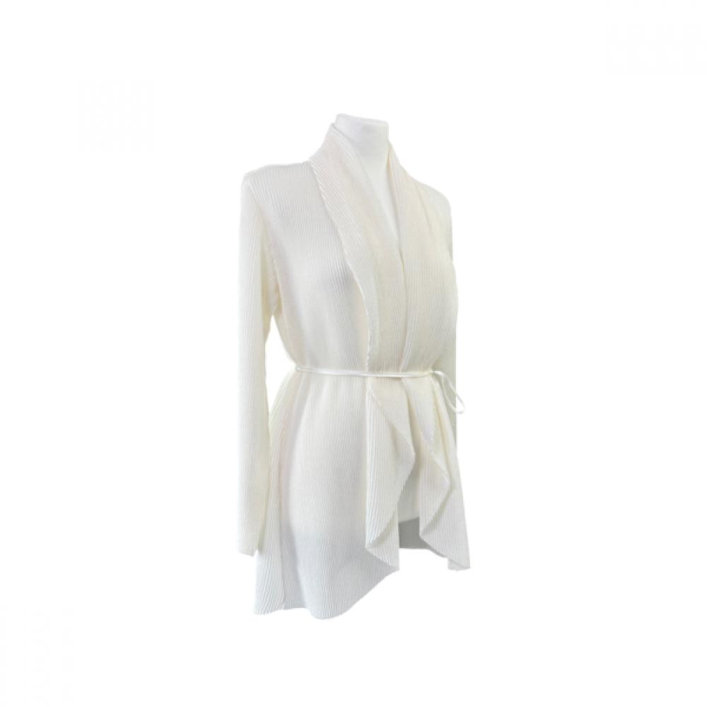 Specchio Cardigan deschis cu guler șal și panglică în talie 461 806