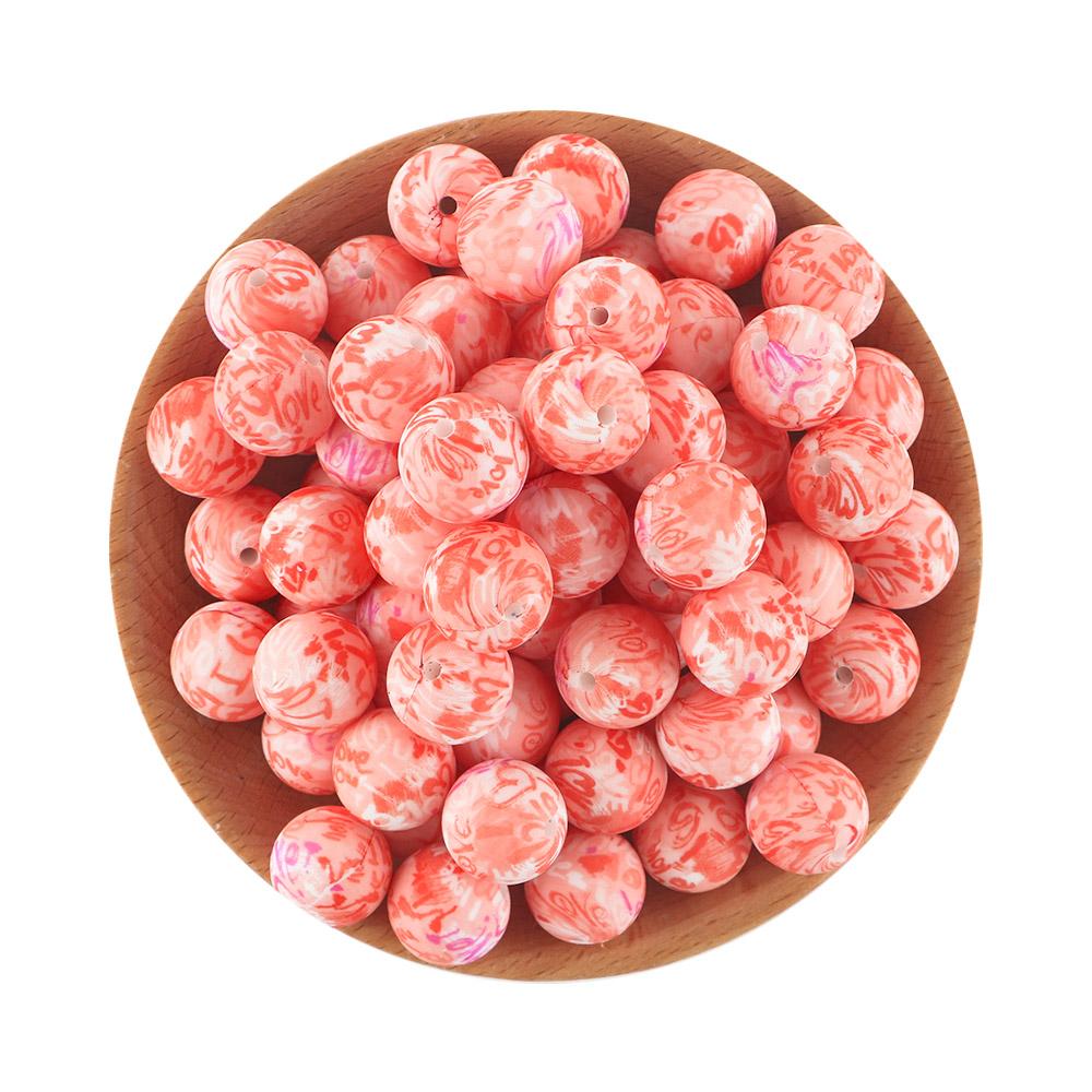 15MM Leopard Silicone Printed Beads 20pcs For Making DIY Jewelry Accessories Bracelet Necklace Making