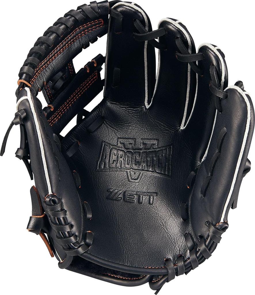 ZETT Youth Baseball Softball Glove Acro Catch V For Left Throwing Black SS BJGB77510C (Glove) All-Round (1900) Size