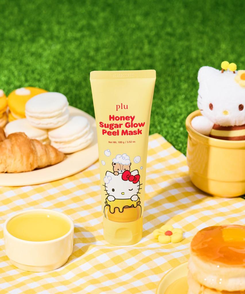 Sanrio Hello Kitty Honey Sugar Glow Peel Mask 100g + Shower Ball