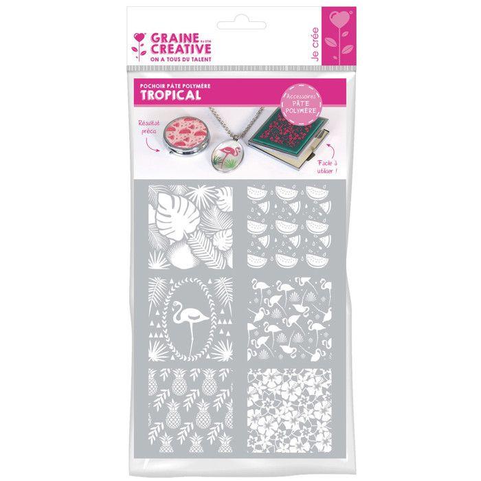 Pochoir silkscreen pour pâte polymère Tropical