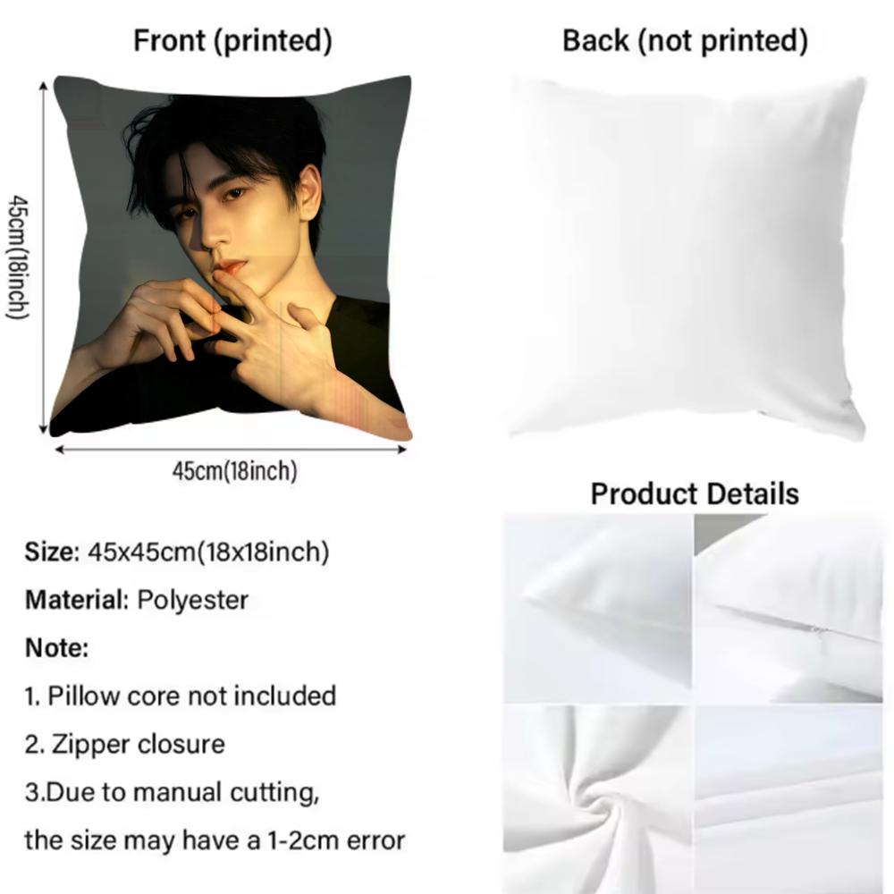 Cool Actor Zhang Linghe Cushion Cover Comfortable Reversible Pillow Cover Ideal For Car Sofa Bedroom & Beyond