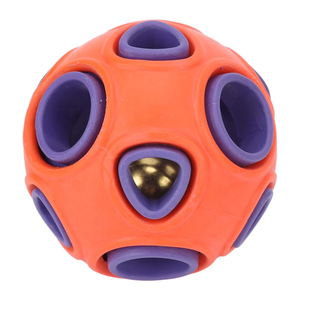 Dog Toy Ball Bite Resistant Durable Rubber Interactive Pet Food Dispensing Toy Ball with Bell Sound