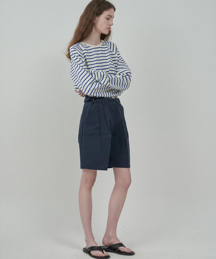 MOTT Cotton Buckle Shorts - Navy