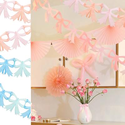 Paper Butterfly Garland Flower Banner Pull Flag Happy Birthday Wedding Party Favor Baby Shower Curtain
