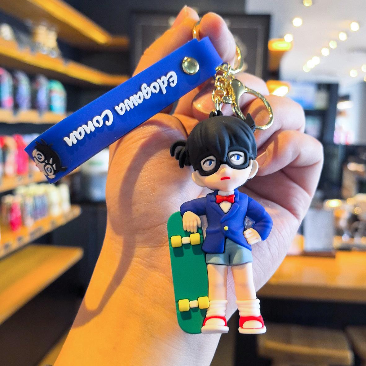 

New Creative Cartoon Detective Conan Keychain PVC Figurine Couple Backpack Car Kawaii Cute Personalized Gifts Y2k Fashion Toys