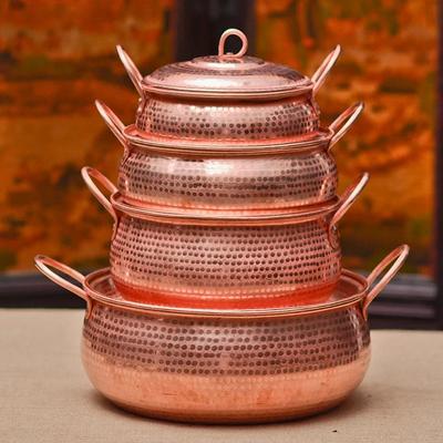 Olla de Cobre China Retro Espesada para Cocinar a Fuego Lento Cocina de Gas Lujo Ligero Olla para Sopa Binaural con Tapa Utensilios de Cocina para el Hogar