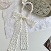 Korean Style Lace Scarves Lace Up Ribbons Necklaces Fashion Pearl Choker  Girl