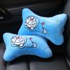 New Doraemon Cute Plush Headrest Car 2-In-1 Pillow By Car Waist Neck Pillow Steering Wheel Cover Decoration Accessories Gift
