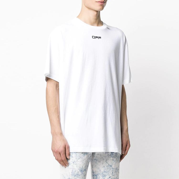 OFF-WHITE Oversized Fit Wavy Line T-Shirt White Men Streetwear OMAA038R201850040110
