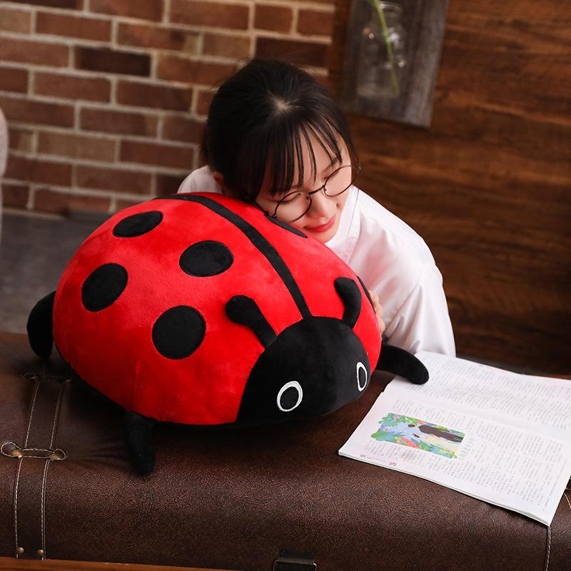 Beetle Seven Stars Ladybug Throw Pillow Beetle Plush Toy Bug Doll Throw Pillow Creative Seat Cushion Birthday Gift