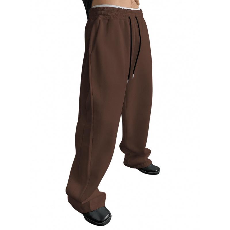 Men's 2025 European & American Style Wide-Leg Drawstring Sweatpants with Pockets