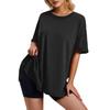 Ladies Casual Round Neck Short Sleeve Color Fashion Loose T-shirt