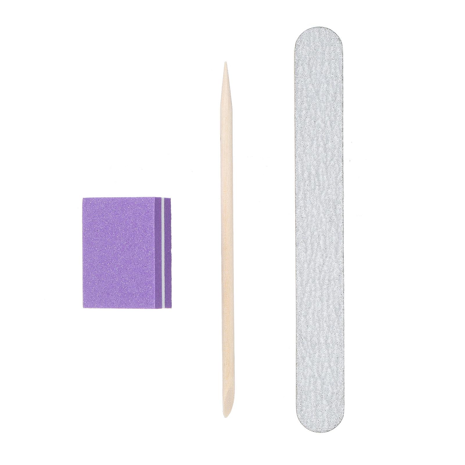 

3 шт. маникюрные инструменты набор инструментов для снятия геля с напильником для ногтей с напильником для шлифовки ногтей буферный блок для ногтей фиолетовый