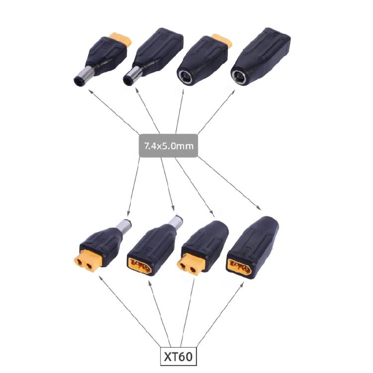 Reversible XT60 DC7.4x5.0mm Power Converter Quick Charging Functionality For Drones Model Energy Storage Outdoor Power