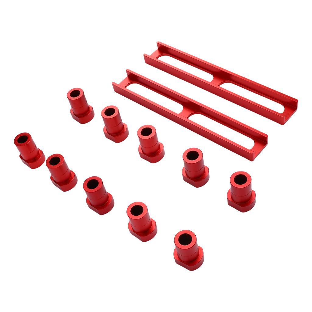 10Pcs Bench Dogs Non Slip Clamps Aluminum Alloy Woodworking Workbench Stops 20mm Dia with 2Pcs Base Red