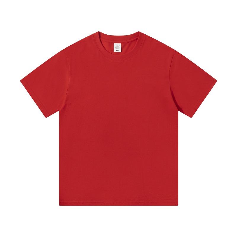 Summer new product cool antibacterial pure cotton round neck T-shirt men's and women's casual loose and versatile solid color half-sleeve short inside