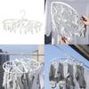 Compact Plastic Folding Laundry Hanger With 32 Clips For Efficient Drying