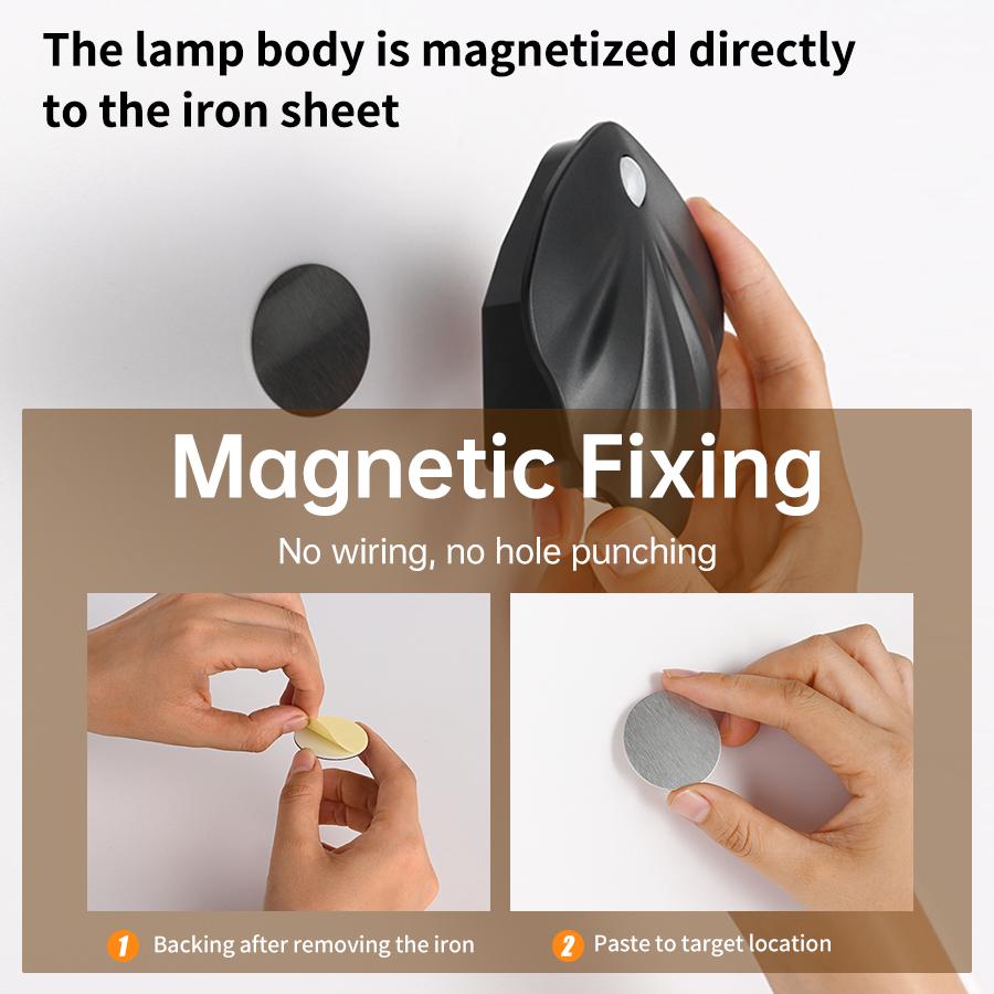 Shell Shaped Motion Sensor Wall Lamp Spotlight Rechargeable Built-in 500/1200mAh Battery Bedroom Corridor Stairs LED Night Light