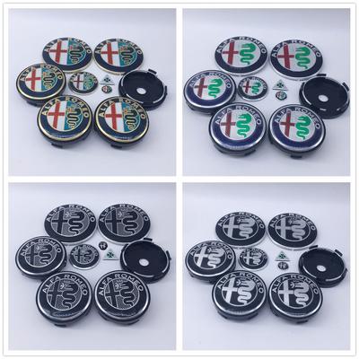 1 set 9 st För nya svarta T60 060 60mm svarta kapsyler 74mm Rattmärke Bilhuv Framemblem Giulia Stelvio Mito