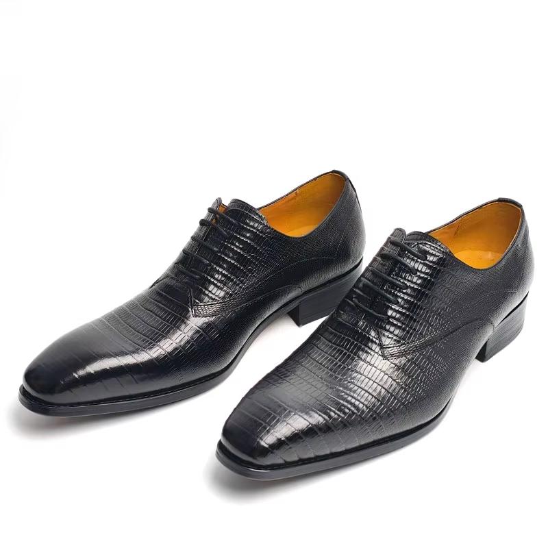 

Мужские туфли Оксфорды из натуральной кожи ручной работы с кожаным принтом, формальные свадебные туфли, для вечеринок и бизнеса, дышащие и легкие 45 чёрный