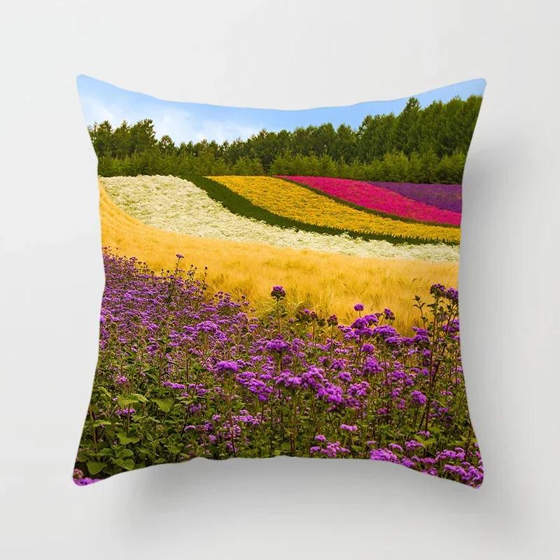 Față de pernă cu imprimeu floral Living Acasă Canapă Ornamente decorative Dormitor Noptieră Husă de pernă x