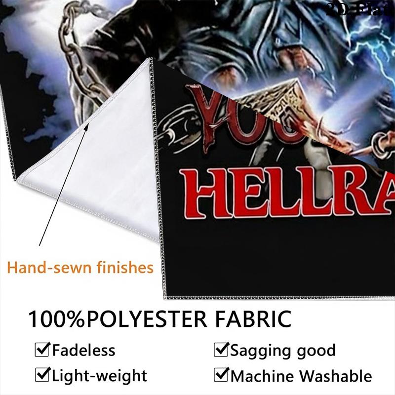 Custom Name Hellraiser Wall Tapestry Aesthetic Wall Hanging Printed Fabric Blanket Decorative Tapestries for Bedroom Living Room Home Decor