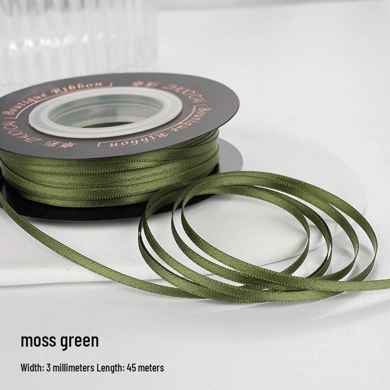 

Узкая атласная лента 3 мм для бантов своими руками, рукоделия и упаковки