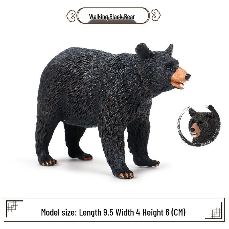 Realistic Black Bear Kids Cognitive Toy and Car Decoration