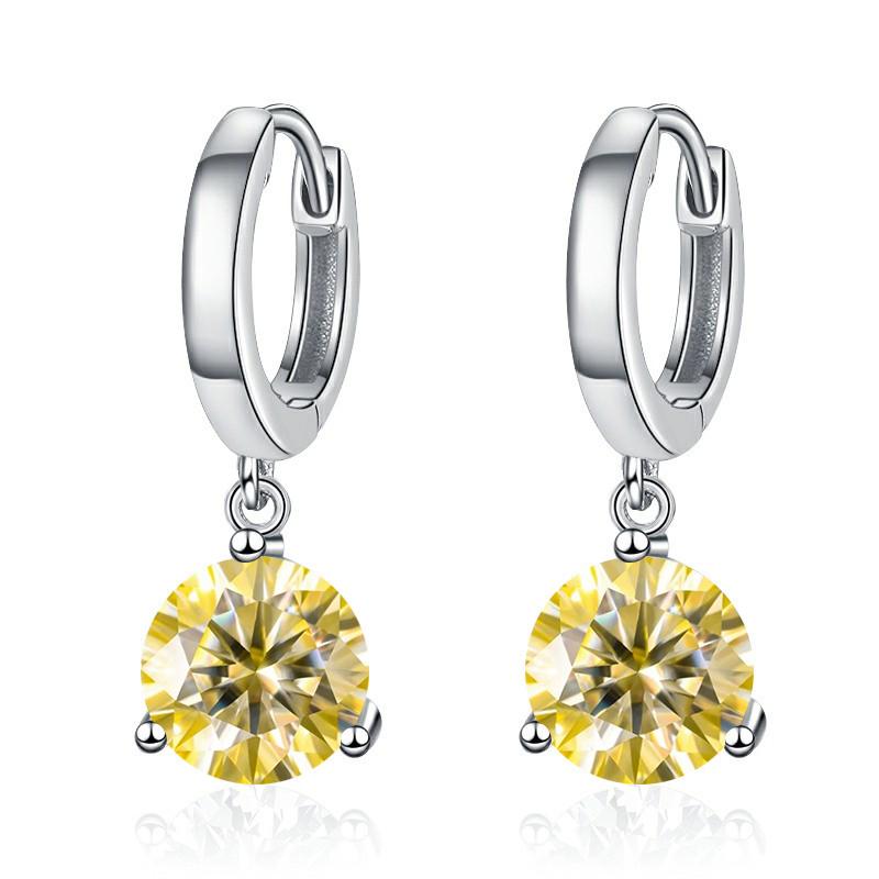 1ct/ 2ct/4ct Moissanite Diamond Earrings S925 Sliver Orginal Drop Earring Wedding Bride Jewelry with for Women