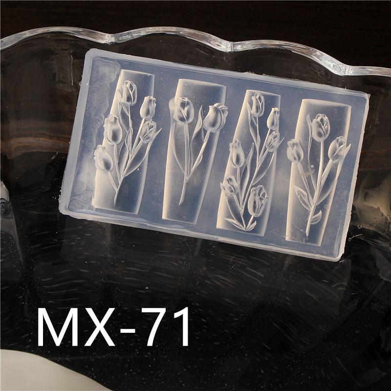 1Pc 3D Acrylic Nail Mold Tulip Sea Shell Jellyfish Goldfish Starfish Design DIY Silicone Manicure Nail Art Decorations