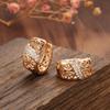 Ouro Rosé 585 Zircônia Joias Brincos Anel Conjunto de Joias de Duas Peças