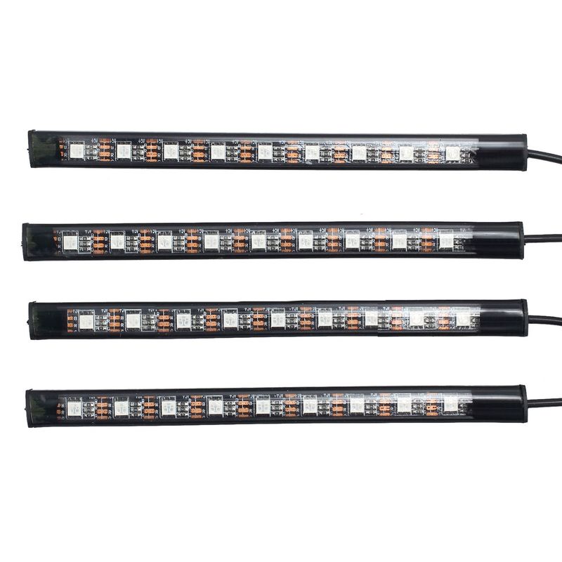 

4X DC12V 9 LED RGB Car Interior Atmosphere Footwell Strip Light USB -AD39 чорний