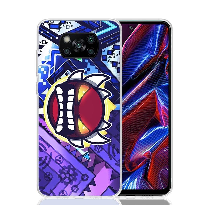Geometry Dash Game Phone Case For Xiaomi Poco X7 X6 X5 Pro F7 Ultra Redmi 15C 15 13 13C 12 12C 10 10A 10C 9 9A 9C 9T Cover Poco