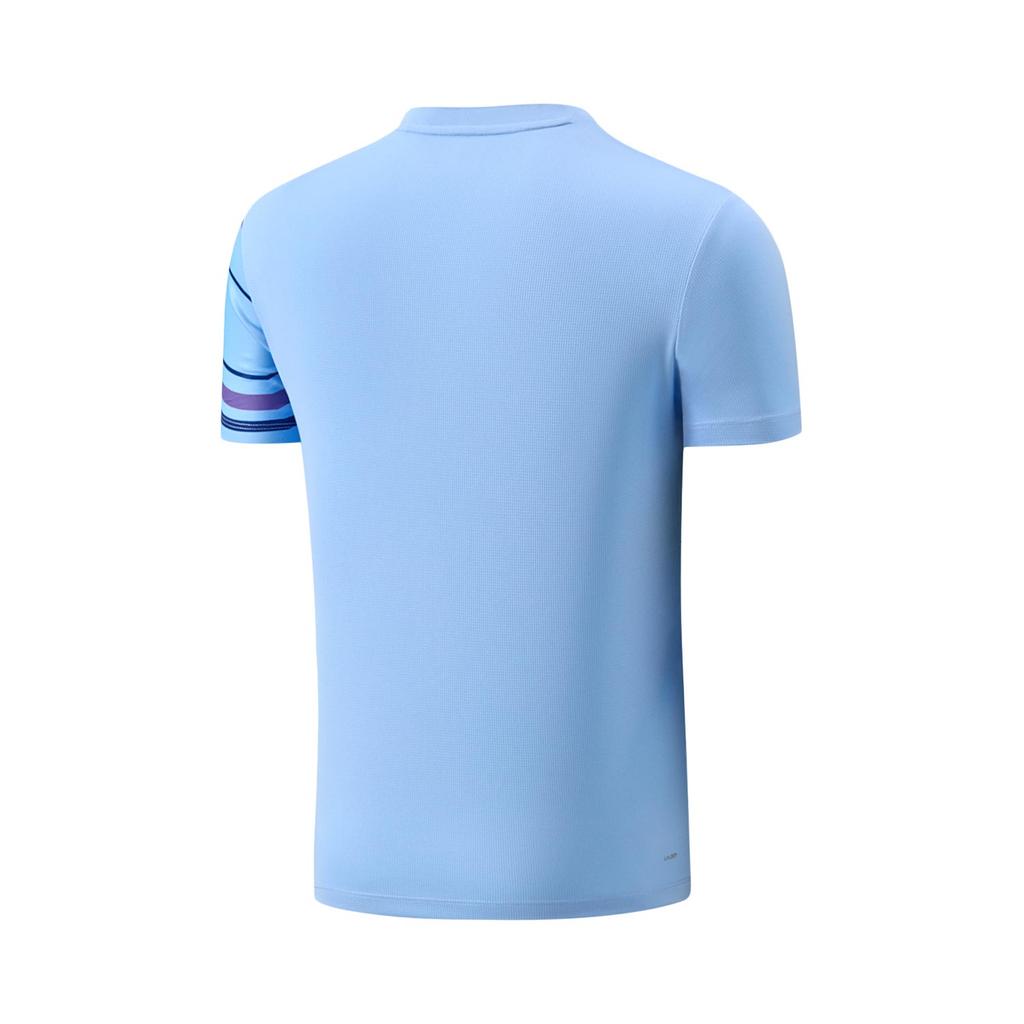 Li Ning Badminton Series Club Quick-Dry Breathable Cool Sports Fashion Logo Badminton Suit Unisex sportswear Floral-Blue AATW019-5