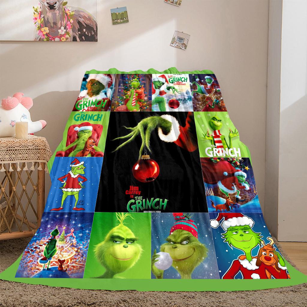 Christmas Gift Comedy Movie How the Grinch Stole Christmas blanket home warming, four season bed decoration sofa cover flannel throwing blanket K14