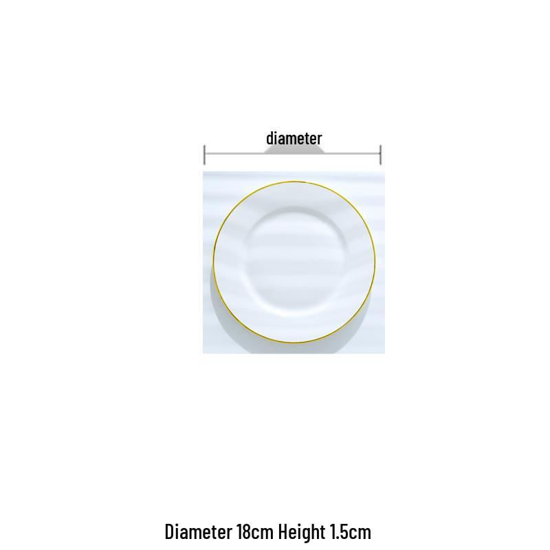 Nordic Gold Rim Steak Knife & Fork Plate Set - Western Dining & Breakfast Tableware