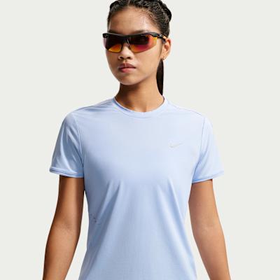 Nike T Shirts Women s Light Sky Blue Crew Neck Moderate S