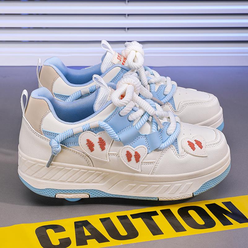 Boys Four -wheel Sports Boots Wheel Skate Shoes Sports Shoes Shoes with Wheels for Girls