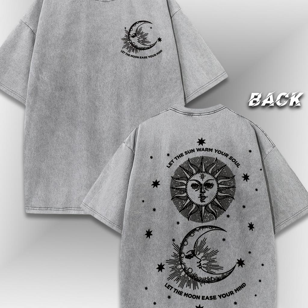 Sun Moon Wash T Shirt Gothic Goth Occult Energy Punk Grunge Pentacle Star Arrows Boho of Spiritual Sacred Nature Book Shadows