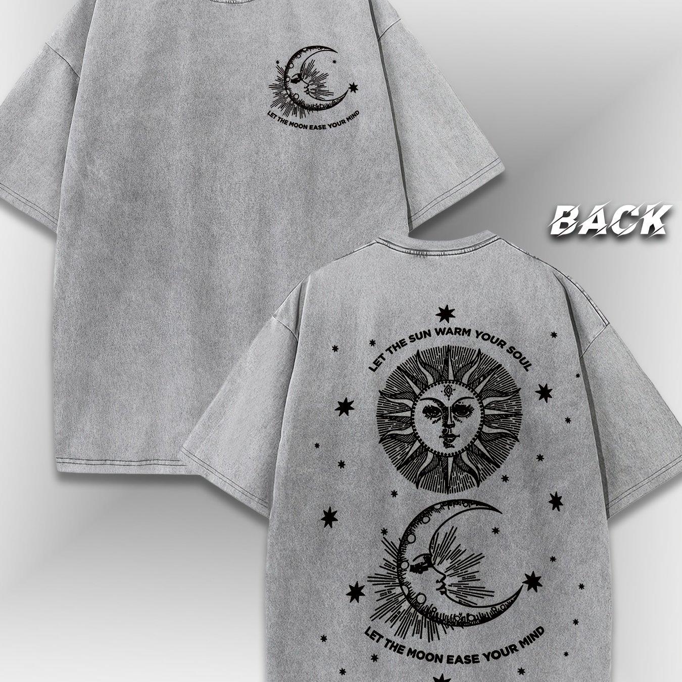 

Футболка Sun Moon Wash Готика Гот Оккультизм Энергия Панк Гранж Пентакль Звезда Стрелы Бохо Духовной Священной Природы Книга Теней 4XL