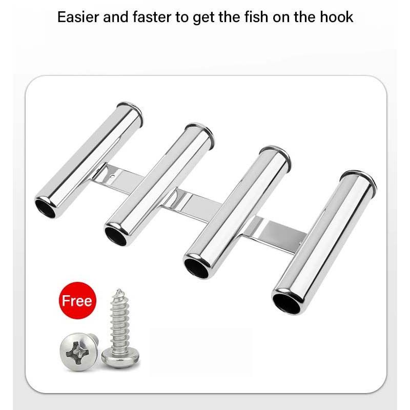 Marine-Beschläge Zubehör Für Yacht Edelstahl 4-Rohr-Klemme an Angelrutenhalter Spiegelpoliert Für Bootsgestell