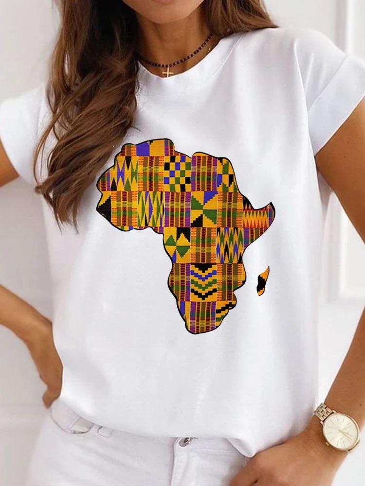 New African Funny Streetwear Fashion Girls TShirts Harajuku White Clothing Short Sleeve Summer Tees Casual FeUnisex ONeck Tops