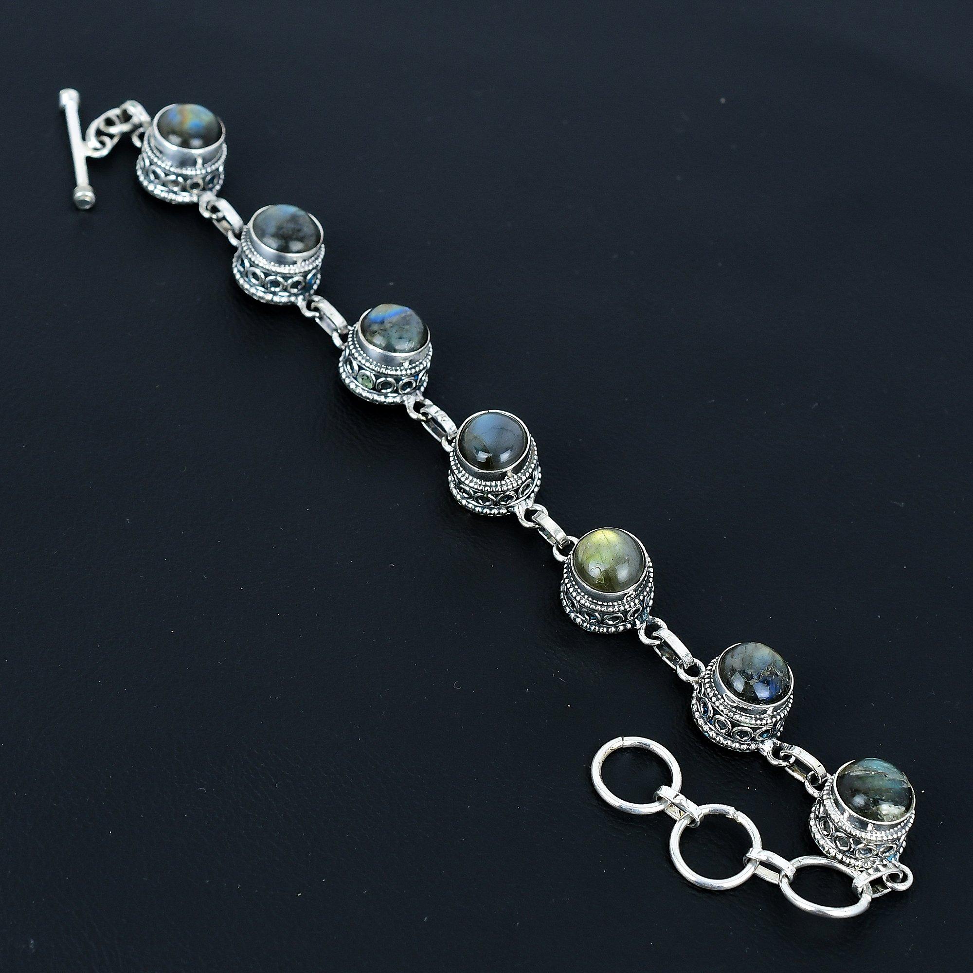 

Браслет из натурального лабрадорита, браслет из серебра 925 пробы, браслет с регулируемой цепочкой, браслет ручной работы в стиле бохо, украшения из натуральных камней, подарки на помолвку 8 синий