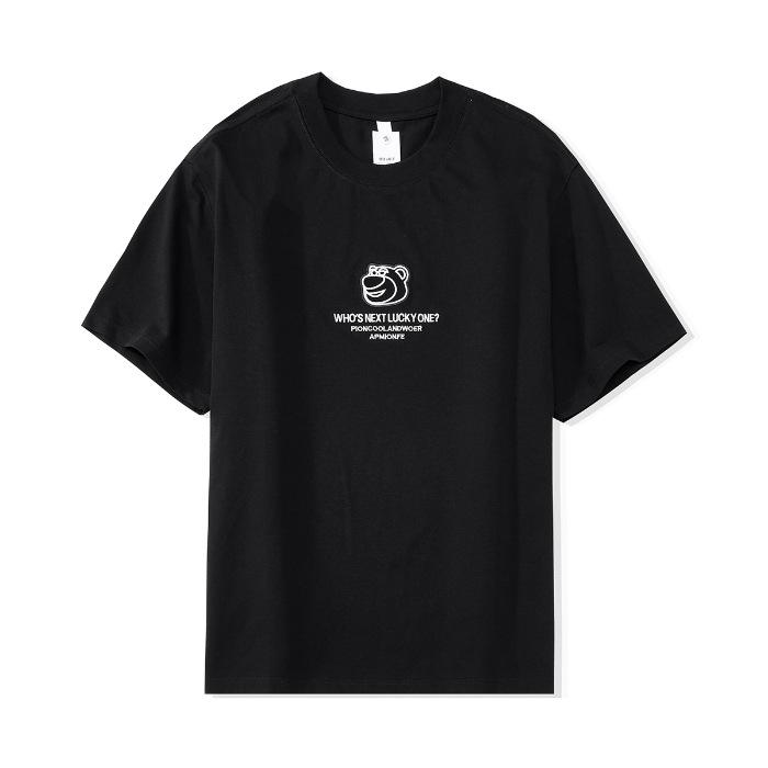 Printed Short-sleeved Bear Letters Simple Relaxed Fit Everyday Top Spring and Summer T-shirt Everyday Half-sleeved