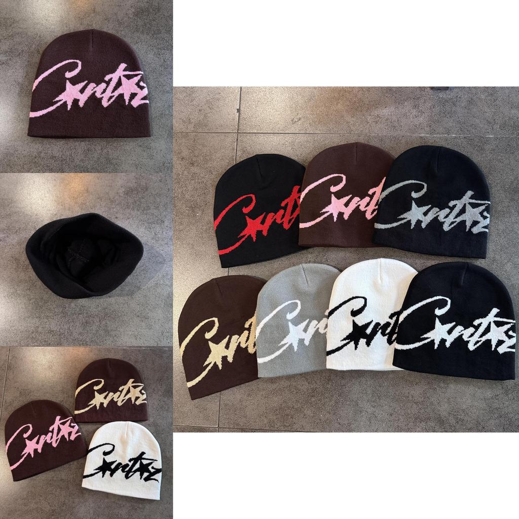 Hip Hop Style Star Pattern Beanie Knitted Cap With Acrylic Fabric And No Brim Design For Fall And Winter Wear