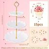 3 Tier Cupcake Stand Holder, Plastic Cup Cake Stand Towel With Tiered Serving Tray For Cupcakes, Donuts, Fruits And More