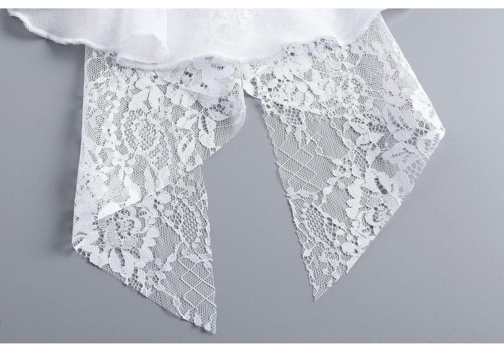 Unisex Retro Lace Ruff Collar Scarf with Artistic Bow Tie Accessory