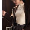 Half-high Neck Mid-collar Women's Bottoming Shirt Autumn and Winter Slim Solid Colour Tight Long-sleeved Shirt